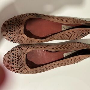 Jimmy Choo Brown Perforated leather Flats